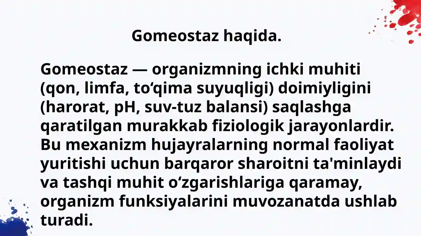Gomeostaz va Qon 2