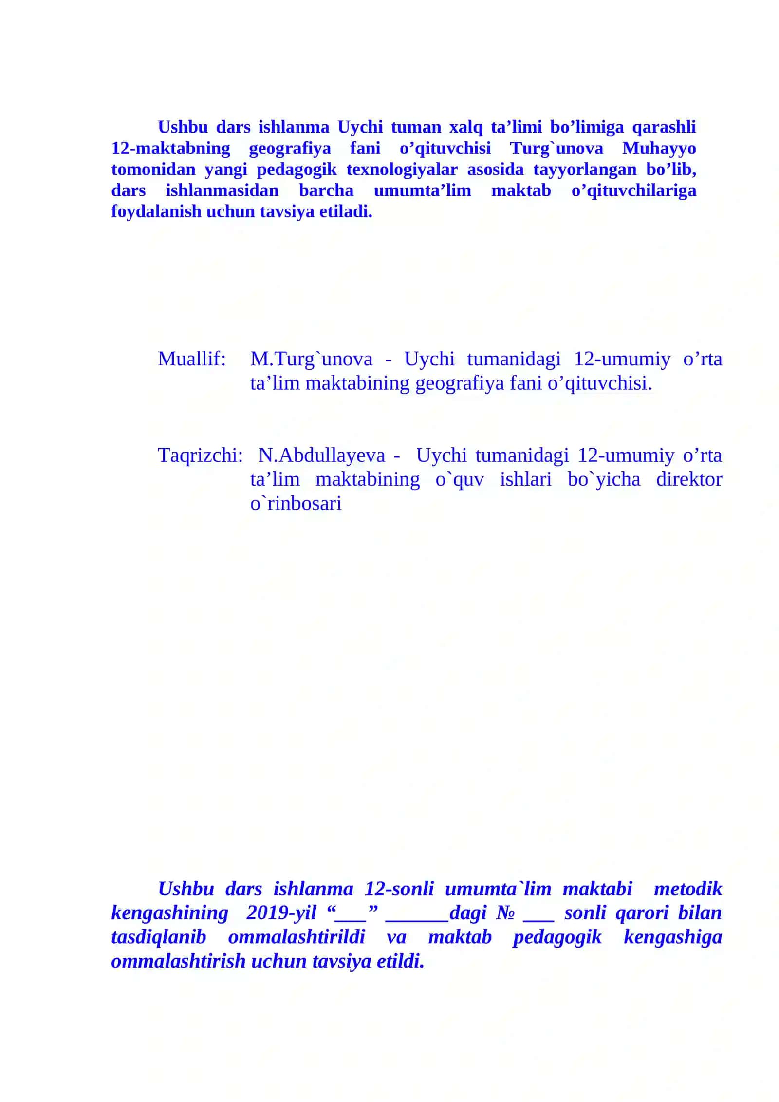 Ona tili va adabiyot Navoiy asarlarida oliyjanoblik fazilatlari ochiq dars ishlanmasi 2