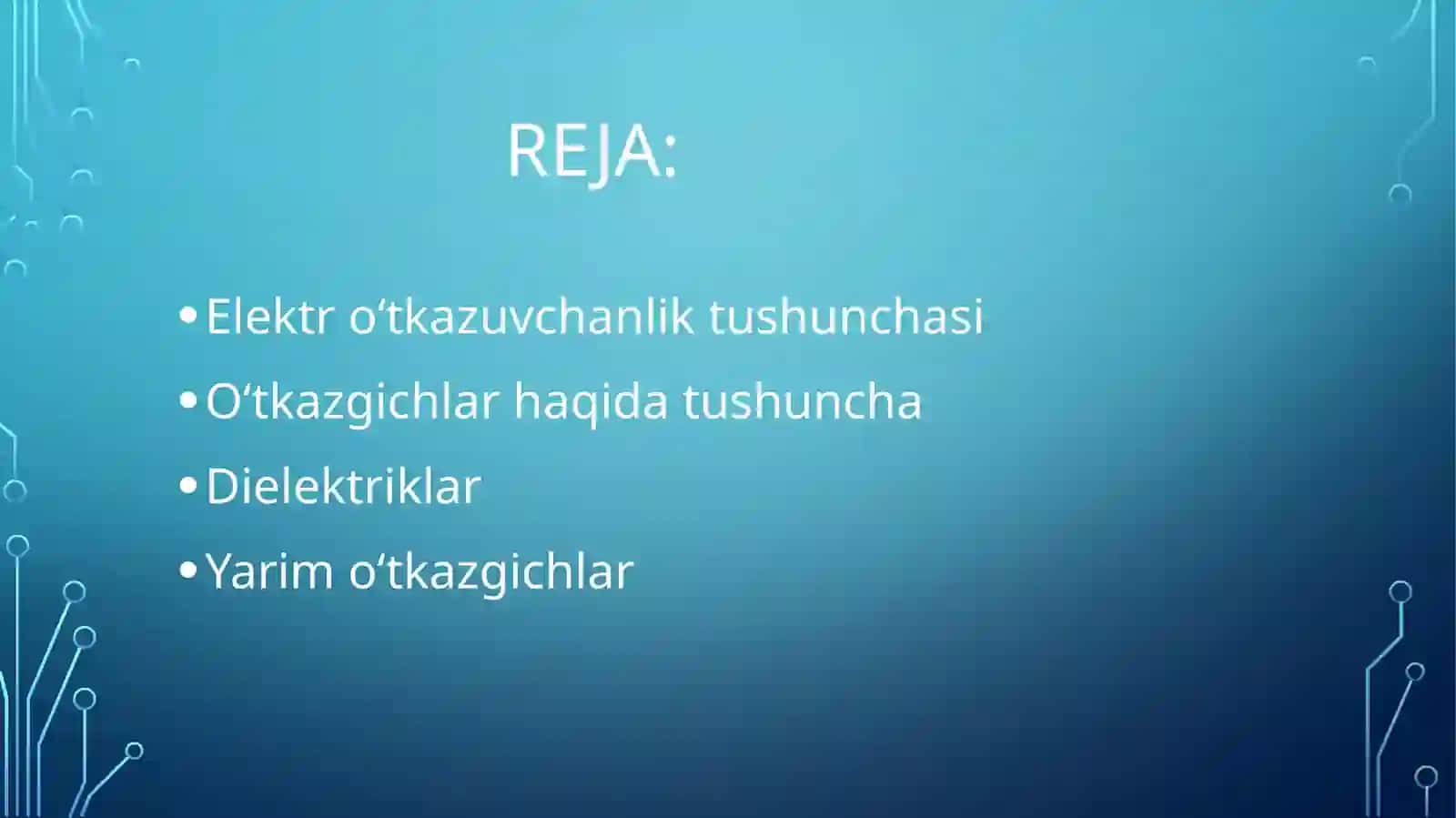 Elektr oʻtkazuvchanlik 2
