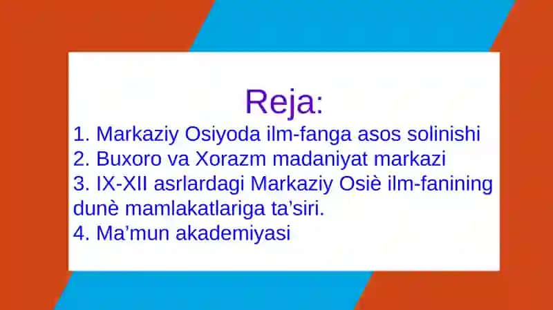 O’RTA OSIYO XALQLARI HAYOTIDA YUZ BERGAN UYG’ONISH (RENESSANS) DAVRI, AJDODLARIMIZNING JAHON SIVILIZATSIYASIGA QO’SHGAN HISSASI 2