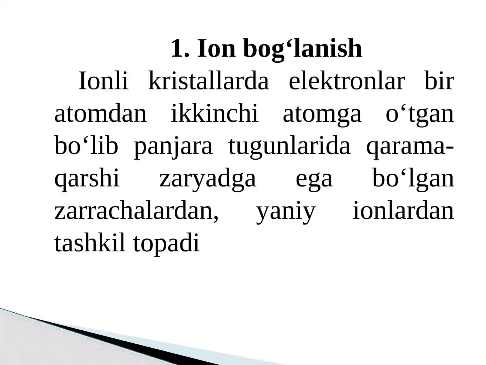 Ion bog'lanish 2