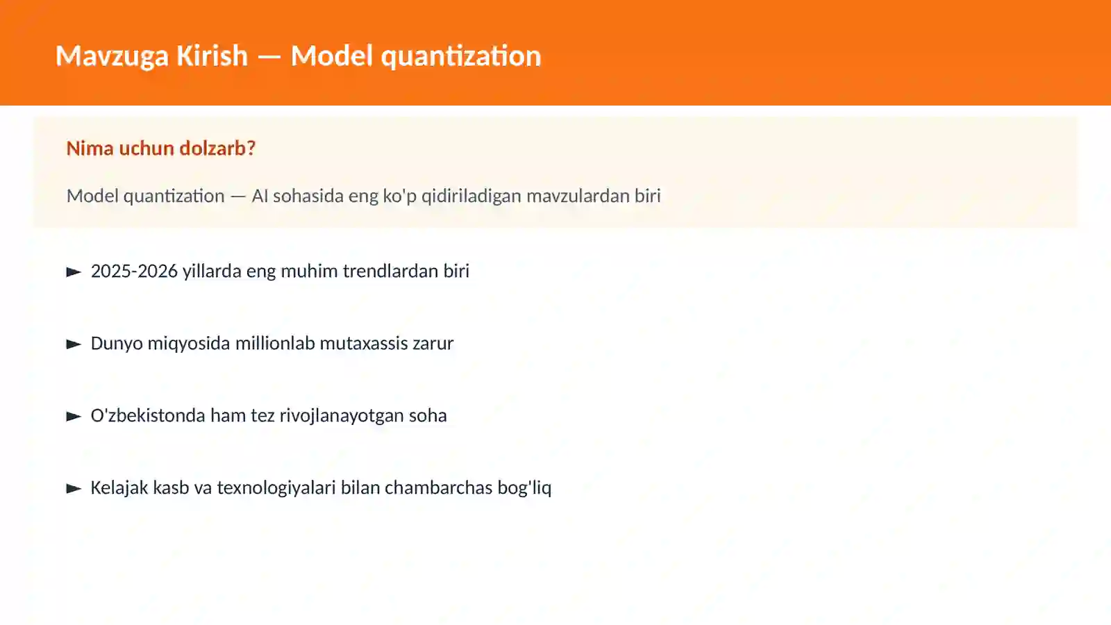 AI | DEEP LEARNING VA NEYRON TARMOQLAR 2