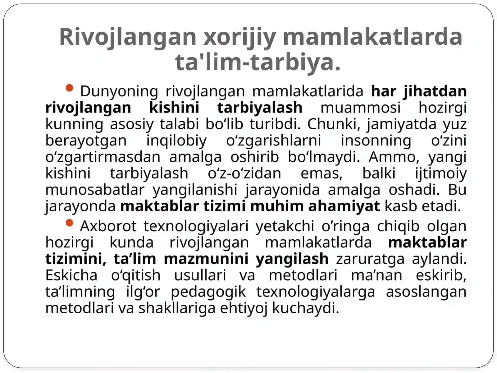 Yurt chog'ida ta'lim berishda qamrab olgan metodiklar 2