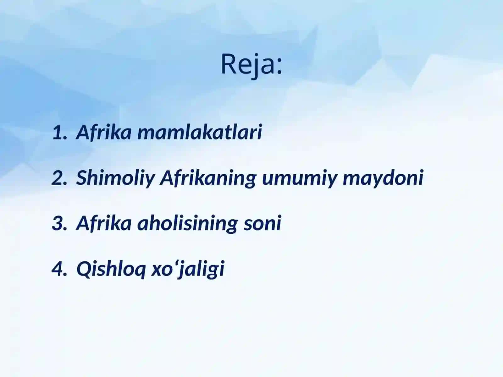 Afrika mamlakatlari: xo‘jaligi, iqtisodiy rayonlari 2
