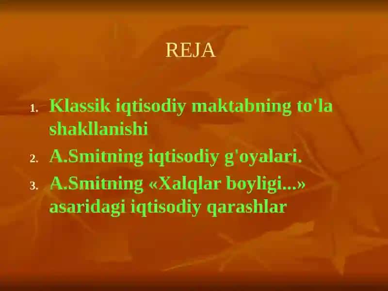 Klassik iqtisodiy maktabning to'la shakllanishi 2