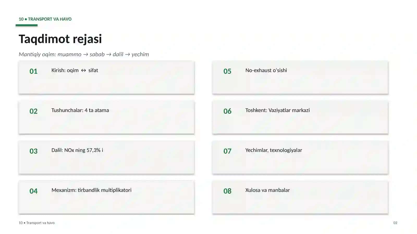 Ekologiya • Oqim va Emissiya 2