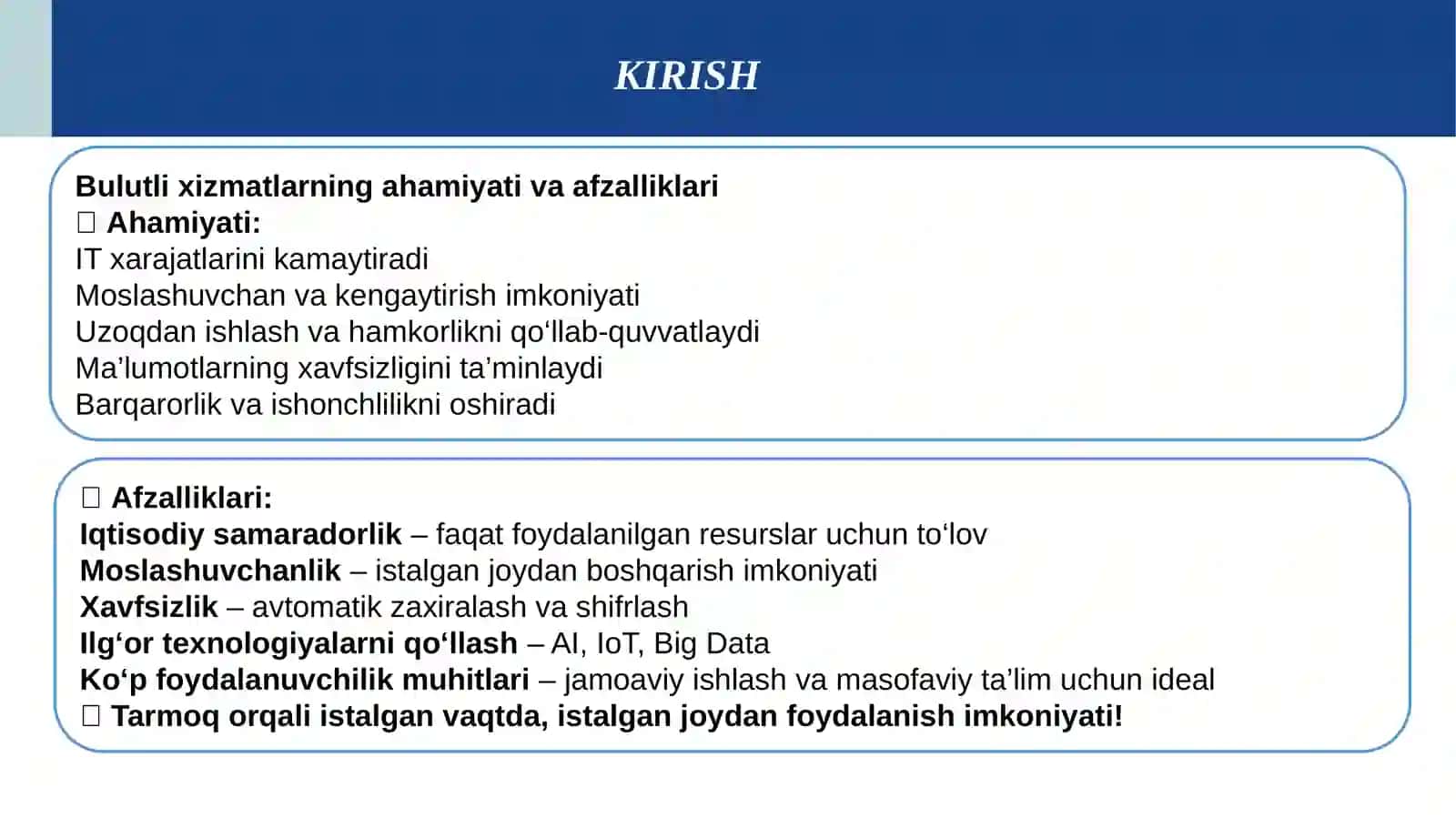 Bulutli xizmatlar arxitekturasi 2