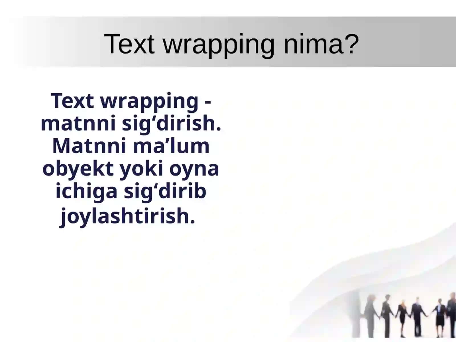 Wrap text sozlamalaridan foydalanish. Tasvirni qirqish va o‘lchamini o‘zgartirish. 2