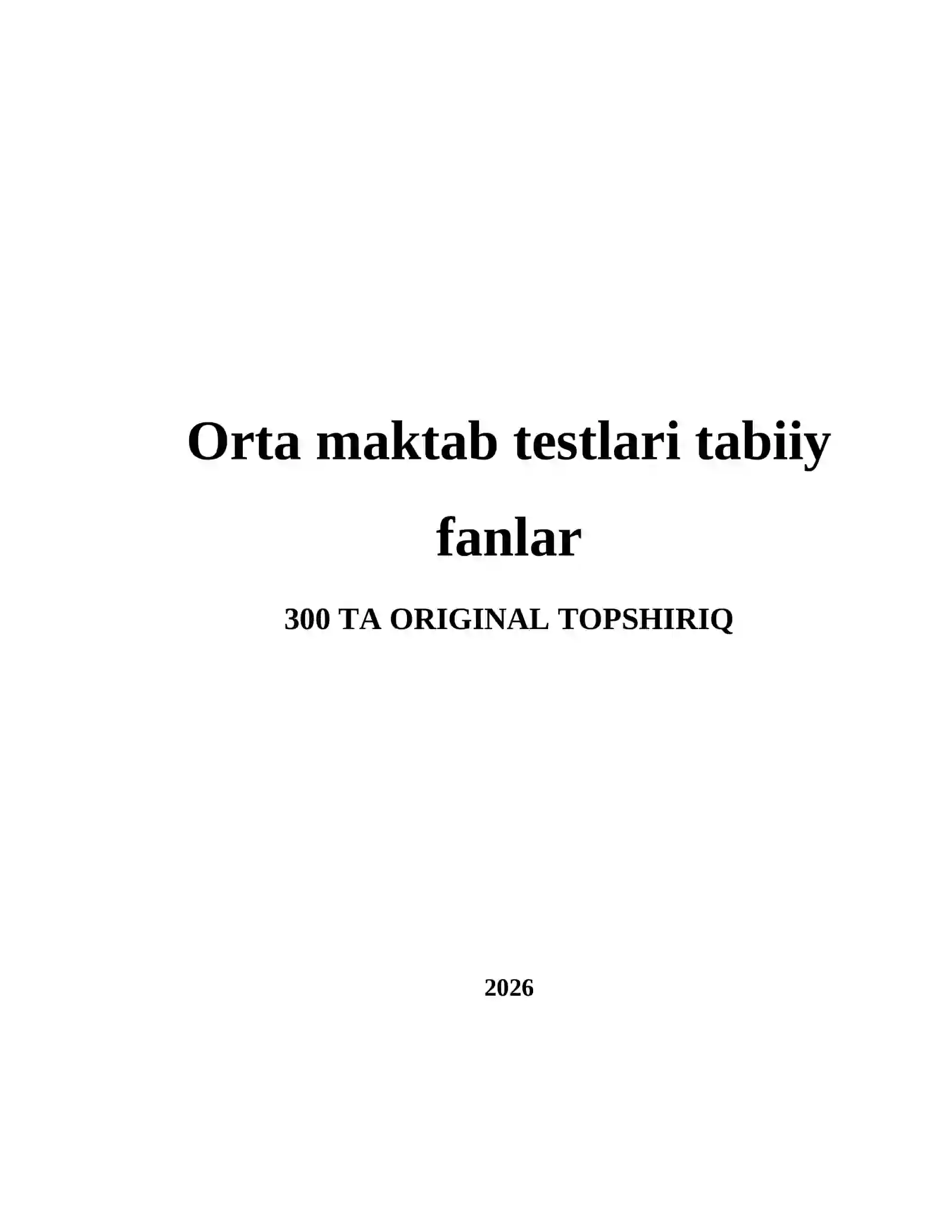 Orta maktab testlari tabiiy fanlar 2