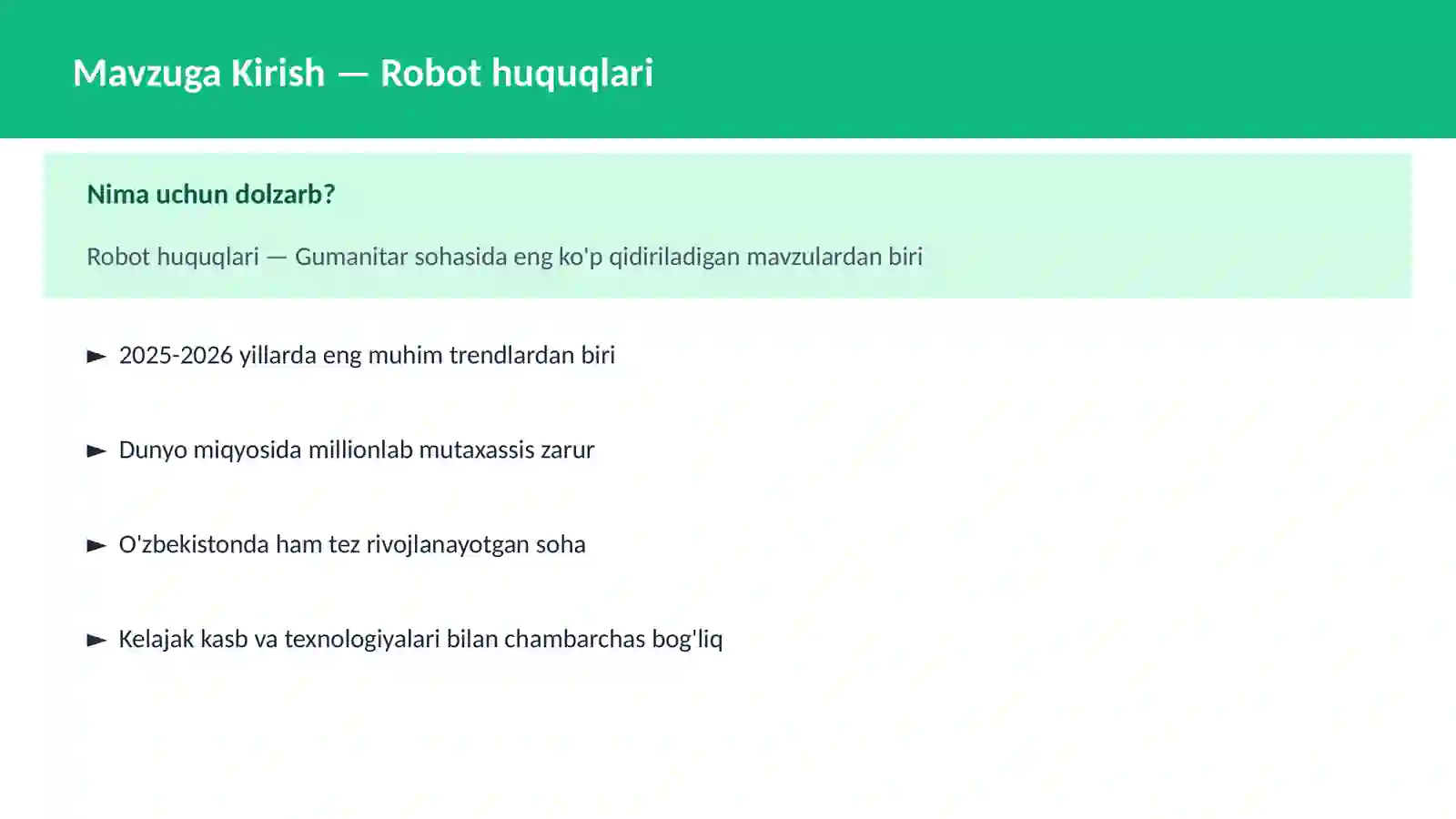 Robot huquqlari 2