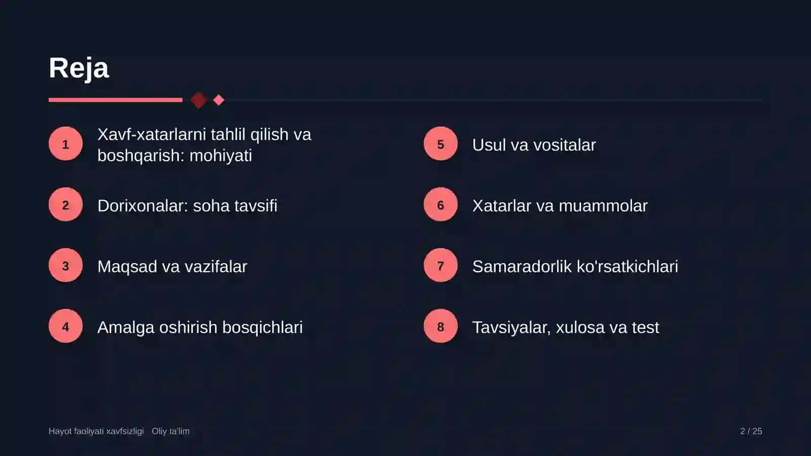 dorixonalarda xavf xatarlarni tahlil qilish va boshqarish 6439 2