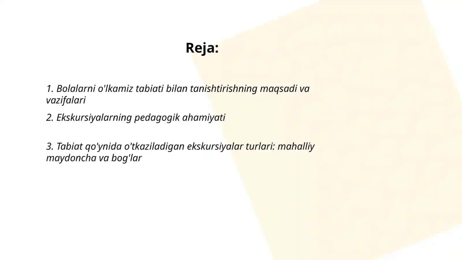 Bolalarni o'lkamiz tabiati bilan tanishtirishning maqsadi va vazifalari 2