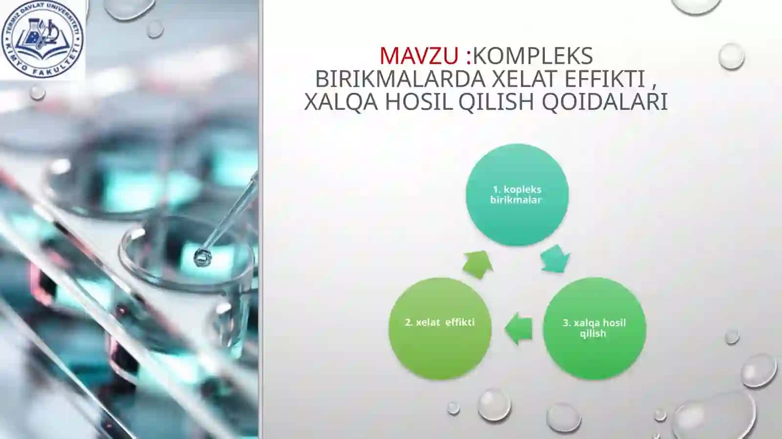 Xosiyatning analitik kimyoda organic reagentlar in qo’llanilishi fanidan tayyorlagan taqdimoti 2