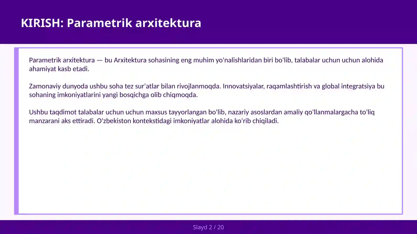 PARAMETRIK ARXITEKTURA 2