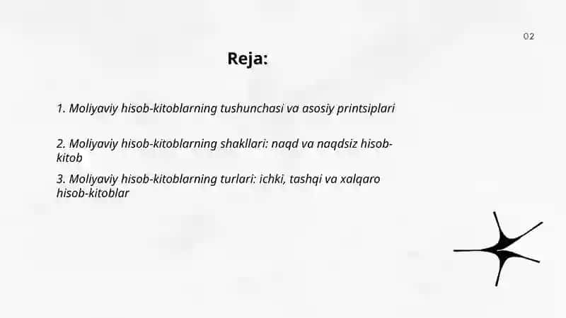 Moliyaviy hisob kitoblarning shakllari va turlari 2
