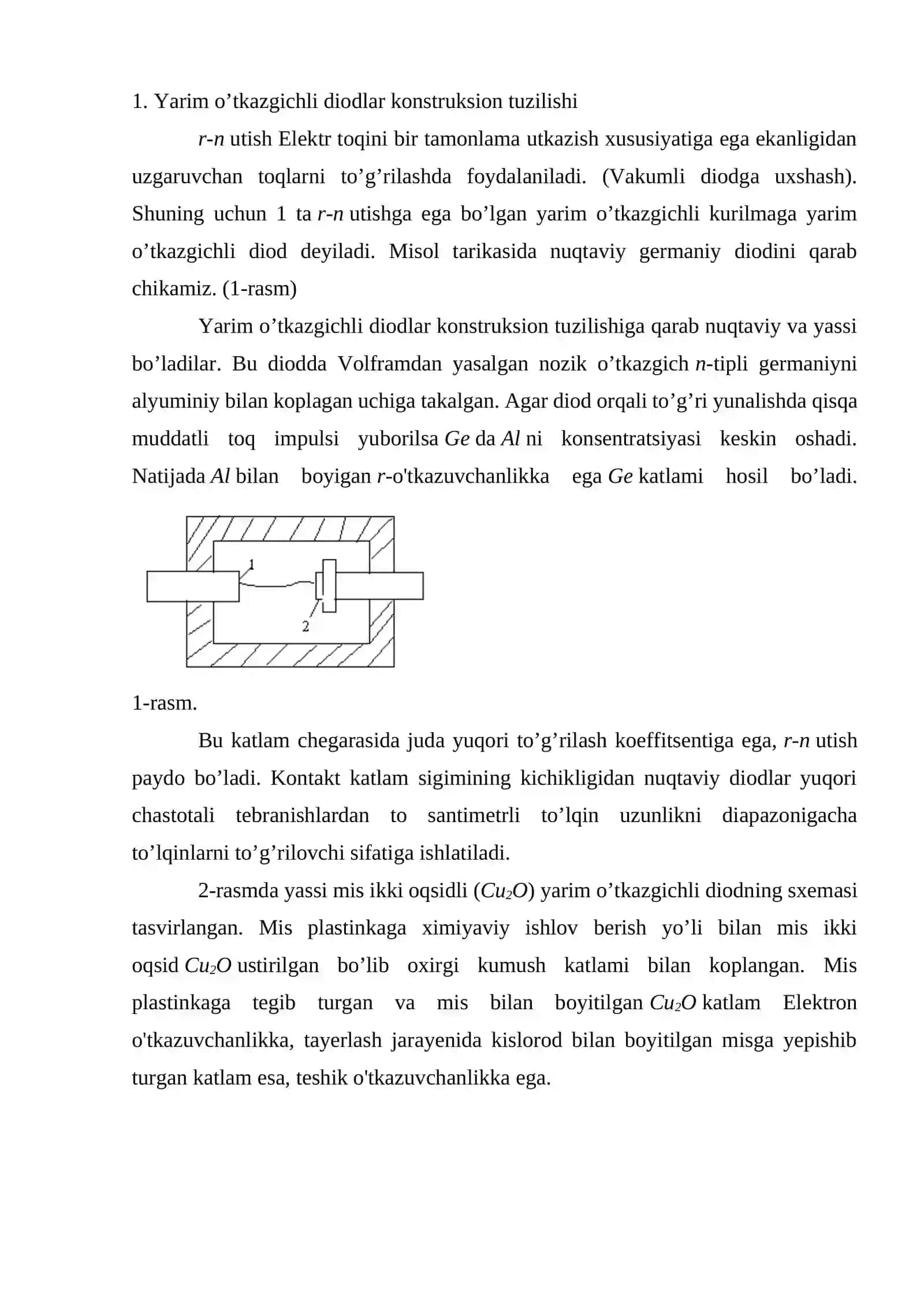 Yarim o’tkazgichli diodlar va triodlar 2