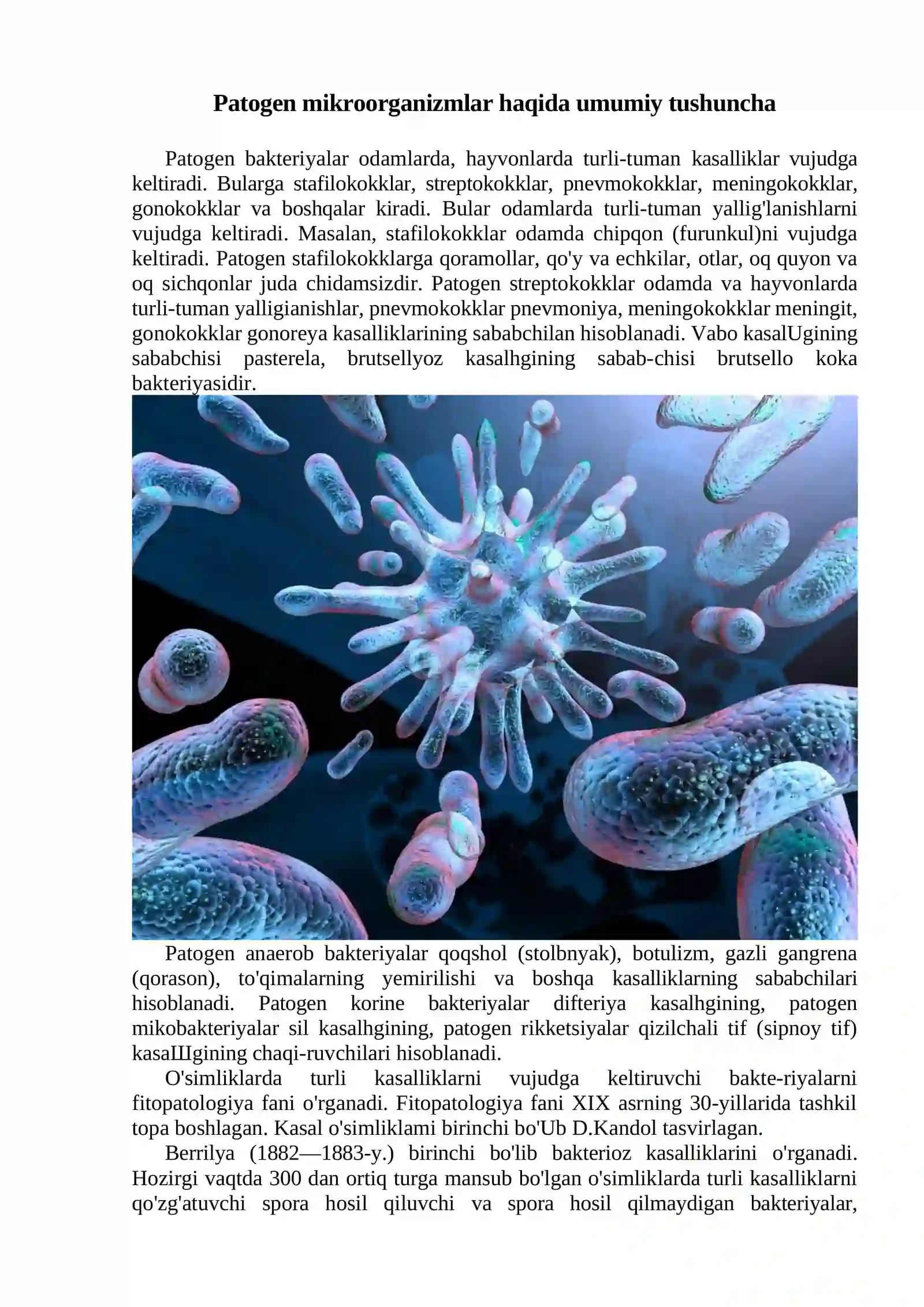 Patogen mikroorganizmlar haqida umumiy tushuncha 2