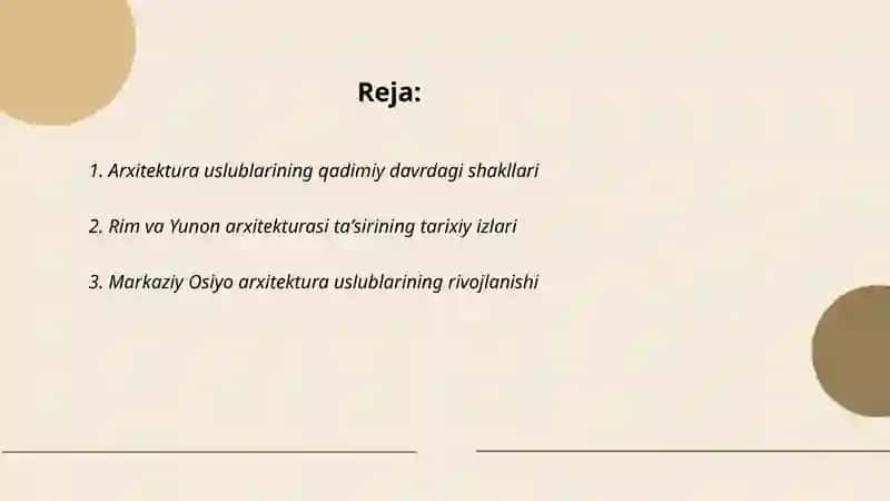 Arxitektura uslublarining tarixiy shaxri 2