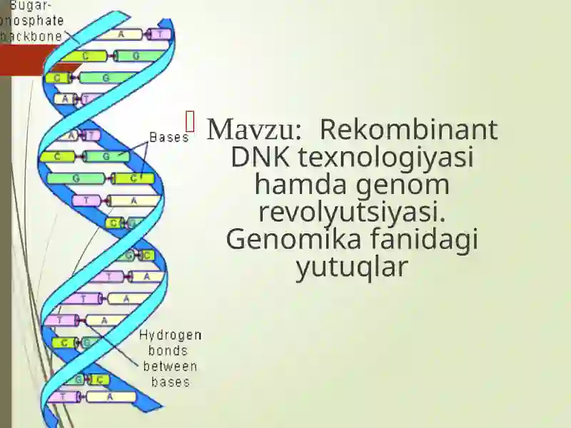 Biologiya talim yo'nalishi talabasining Genomika fanidan tayyorlagan taqdimoti 2