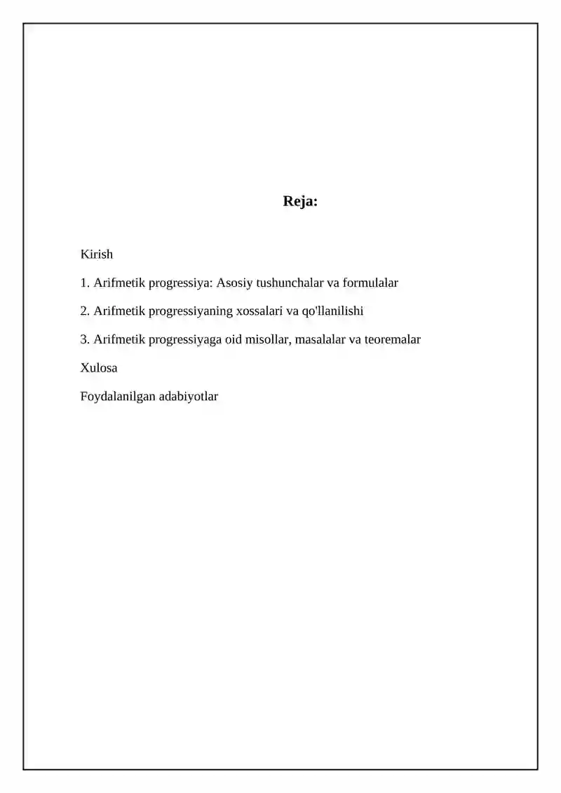 Arifmetik progressiya 2