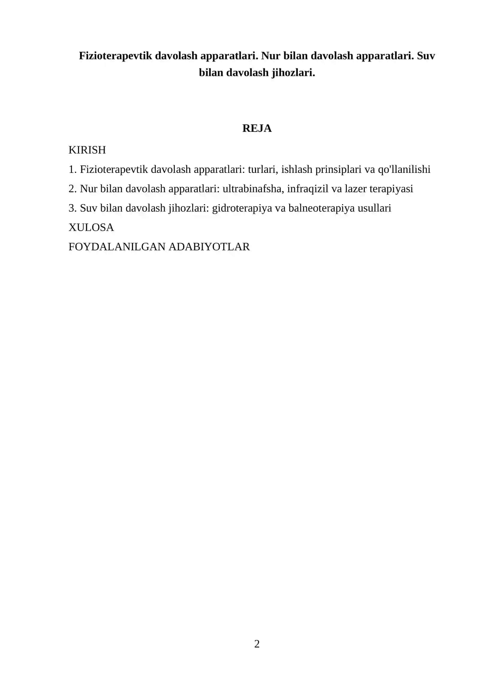Fizioterapevtik davolash apparatlari, Nur bilan davolash apparatlari, Suv bilan davolash jihozlari 2