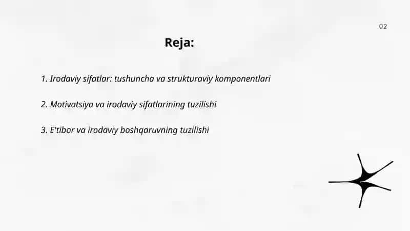 Psixologiyada irodaviy sifatlarning tuzilishi 2