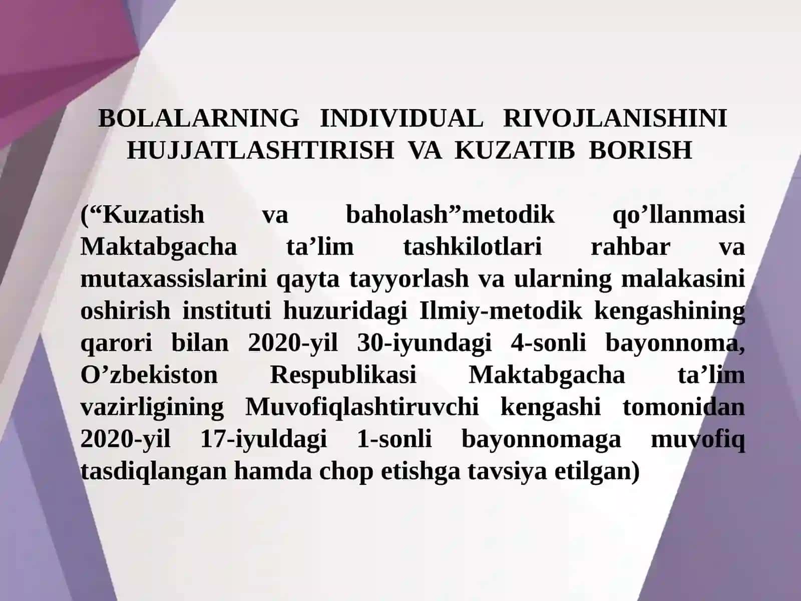 Bolalarning Rivojlanishi Xaritasi va Hisobotlari 2