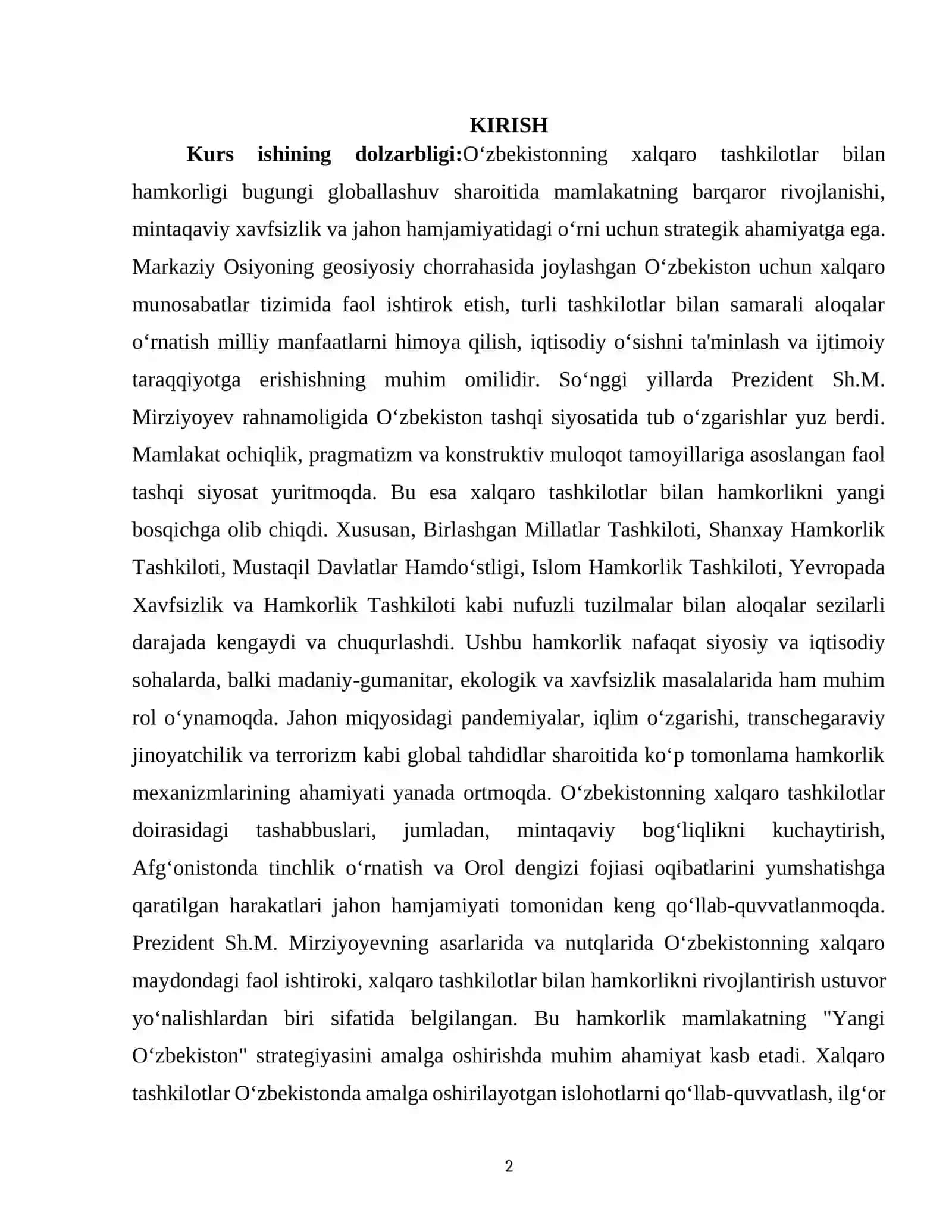 XALQARO HAMKORLIKDAGI MUAMMOLARI 2