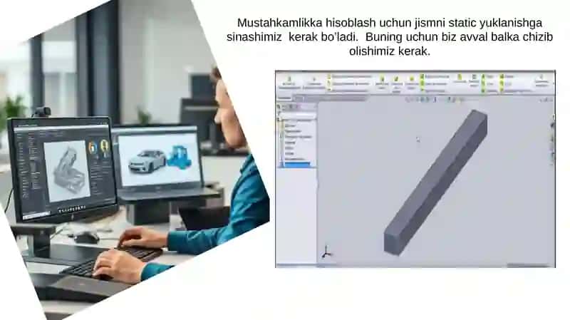 Texnologik mashinalarning ayrim qismlariga tahsir etuvchi tashqi kuchlarni  hisoblash yo’llari. SolidWorks da detallarini mustaxkamlikka  xisoblash va loyihalash 2