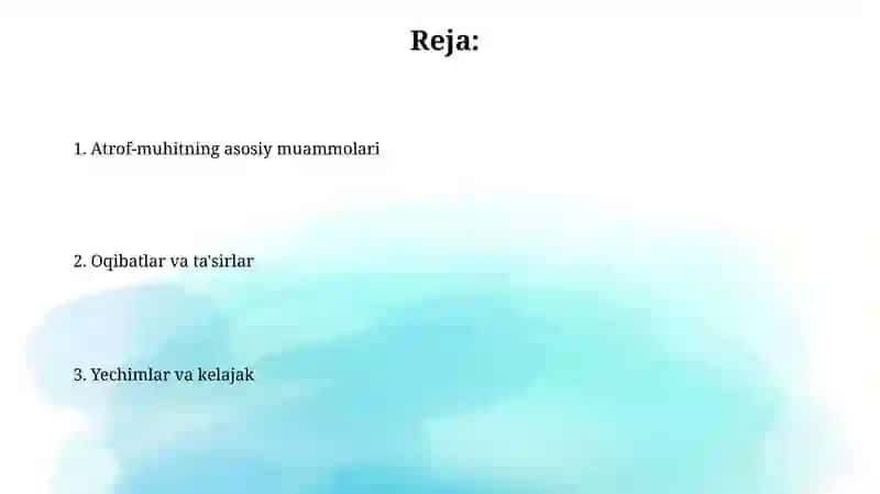 Hozirgi kundagi dolzarb Ekologik muammolar 2
