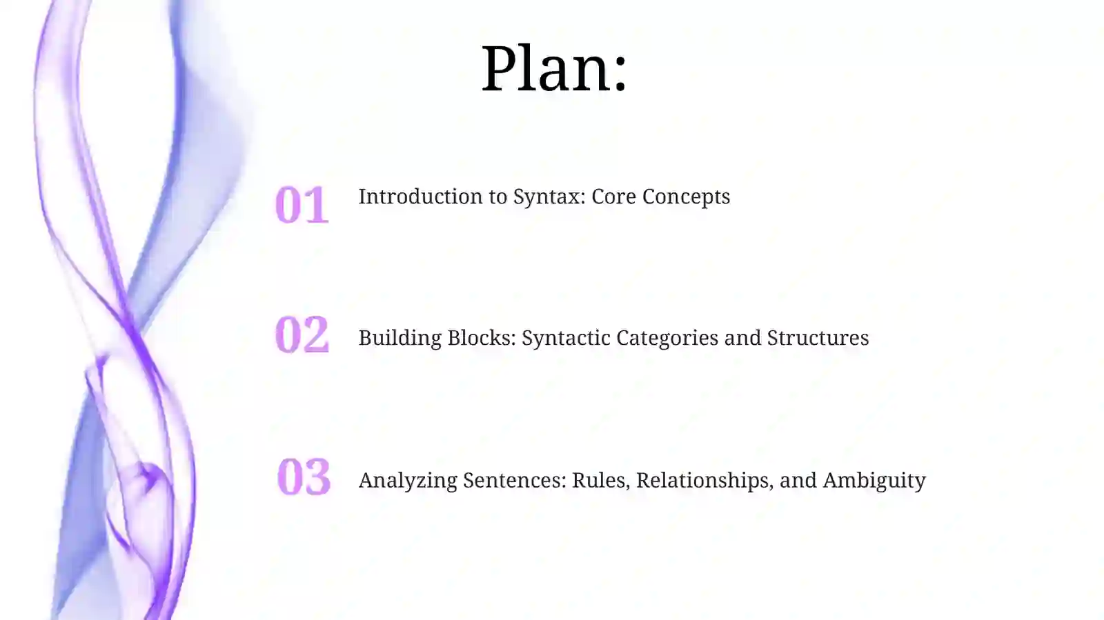 Syntax. Basic syntactic notions 2