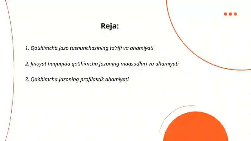 Qo’shimcha jazo tushunchasi ahamiyati 2