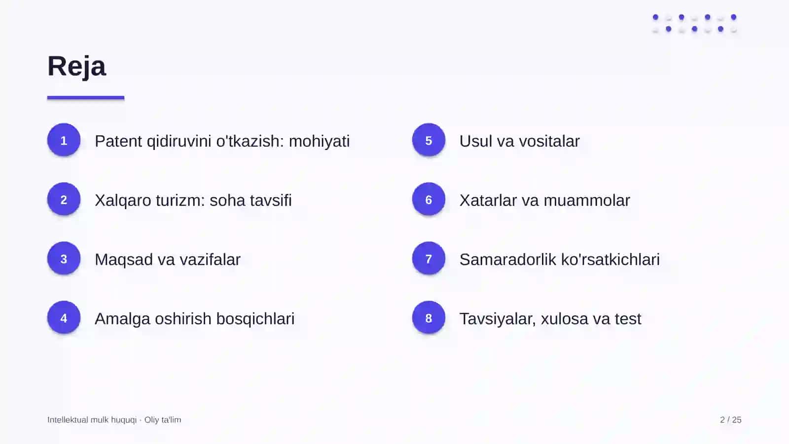 xalqaro turizmda patent qidiruvini o'tkazish 7138 2