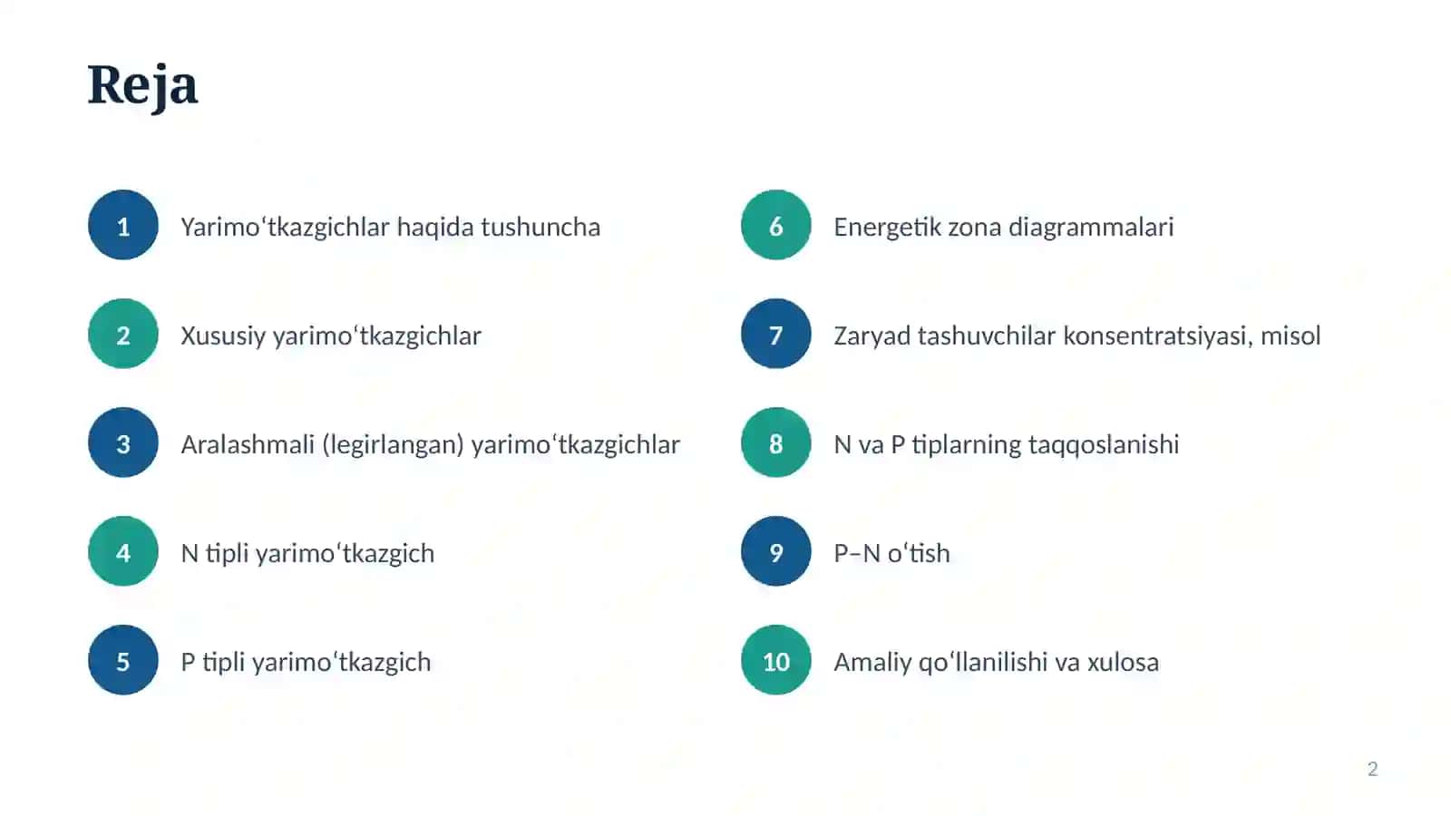 Yarimoʻtkazgichlar 2