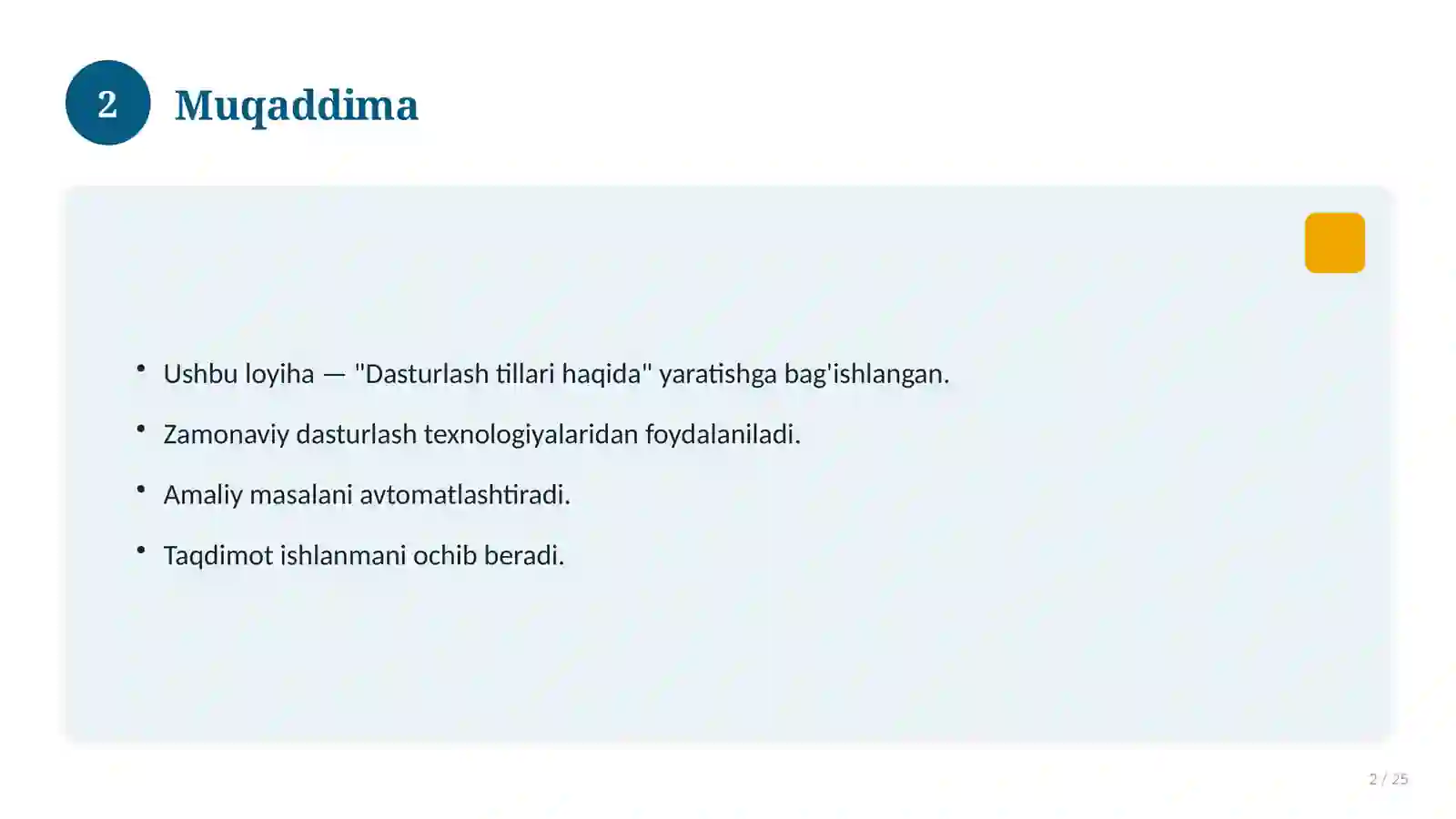 Dasturlash tillari haqida 2