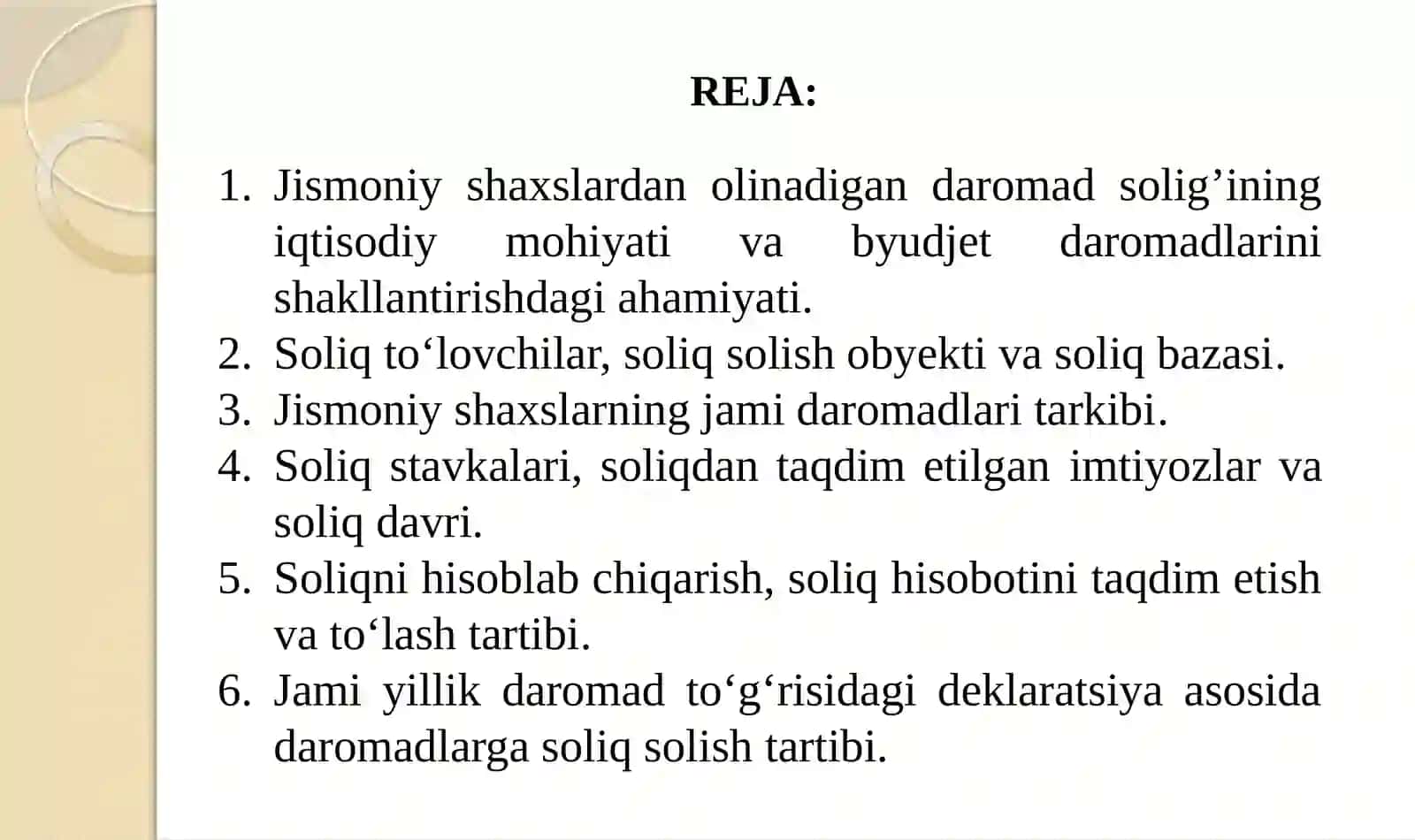 Jismoniy shaxslardan olinadigan mol-mulk solig'i solish bazasi va soliq stavkalar 2