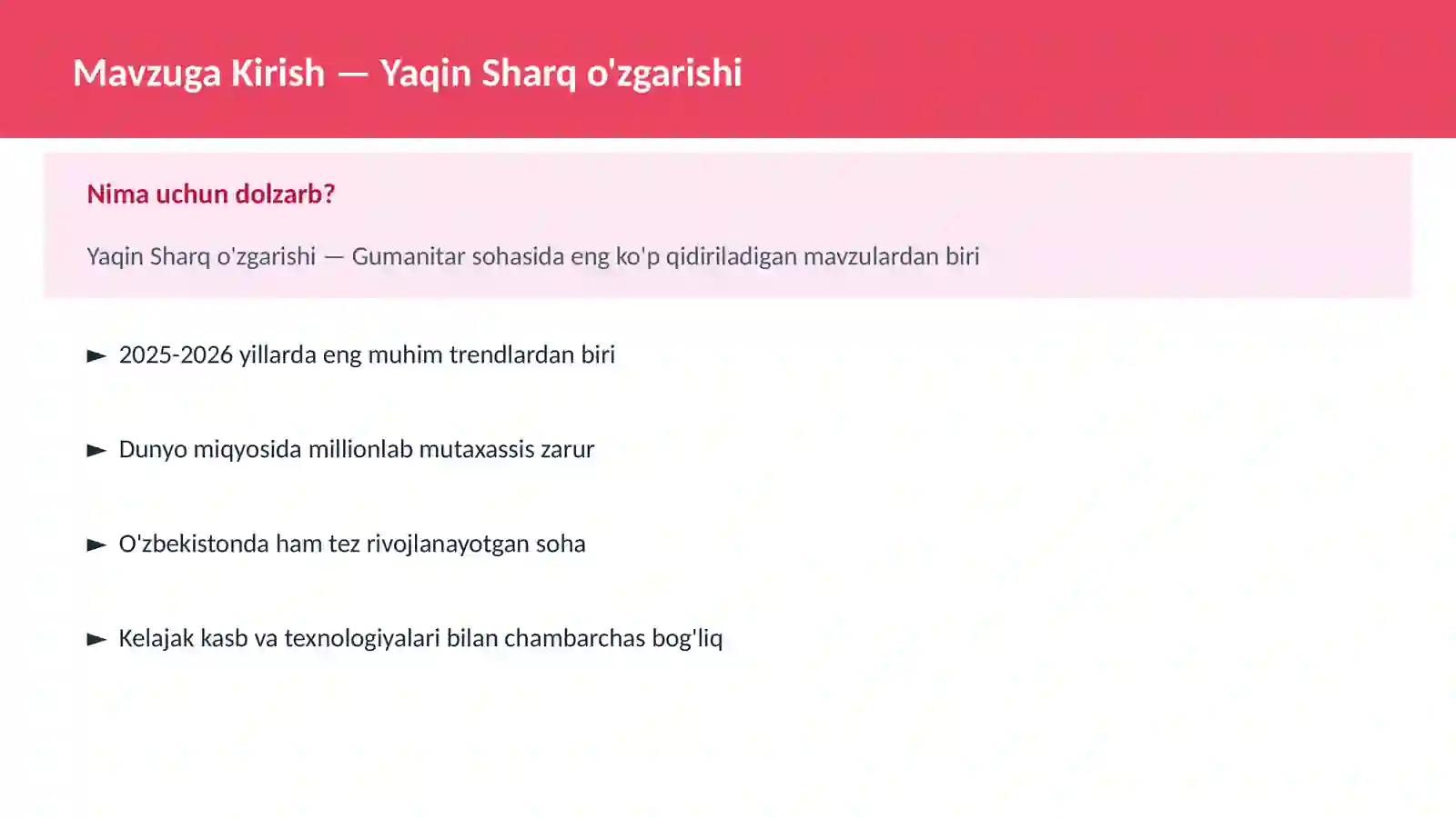 Yaqin Sharq o'zgarishi 2