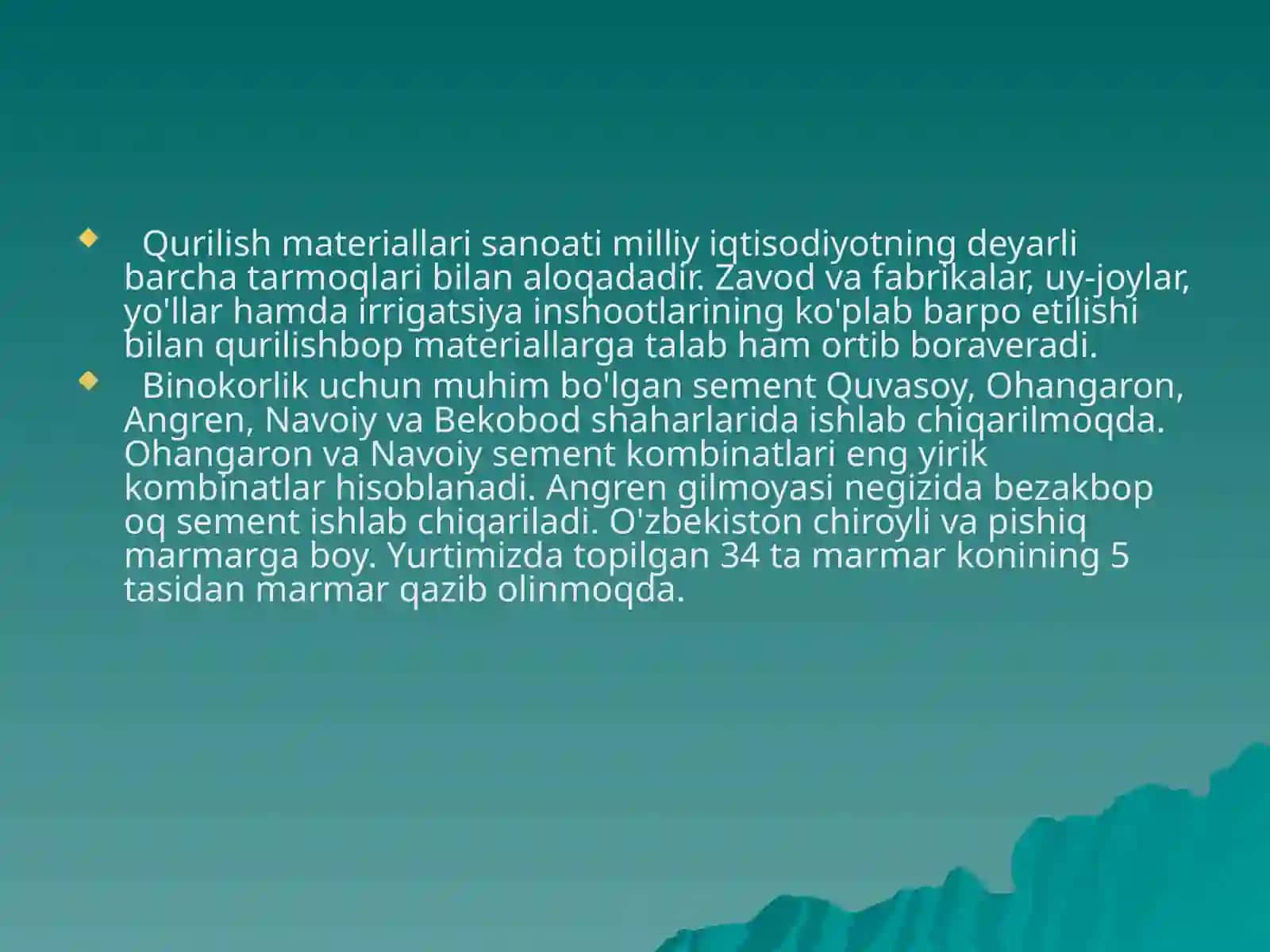 Qurilish materiallari sanoati 2