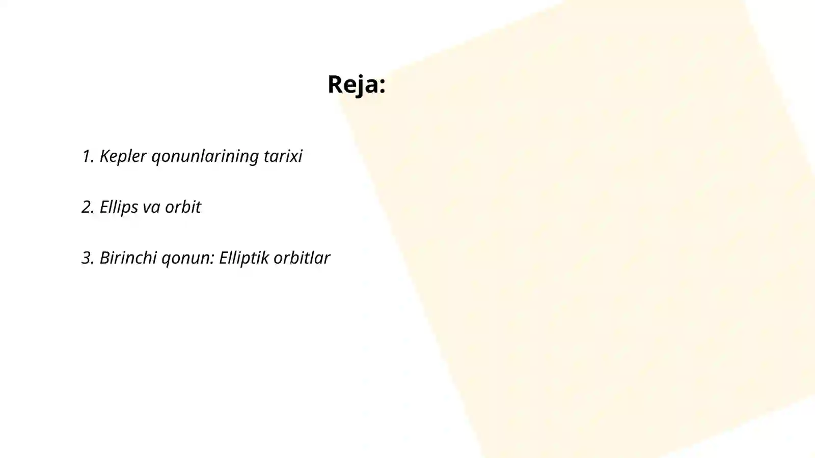 Kepler qonunlari 2