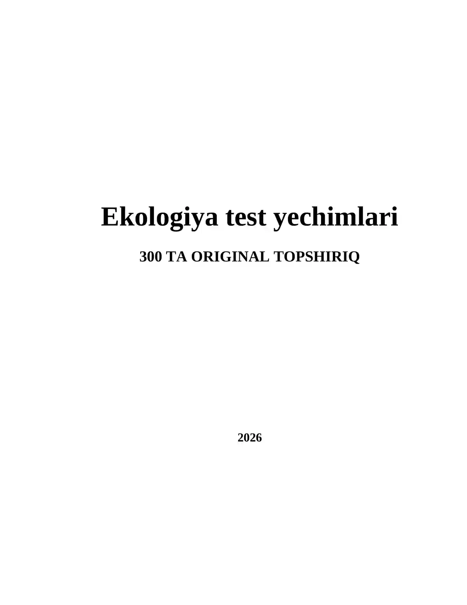 Ekologiya test yechimlari 2