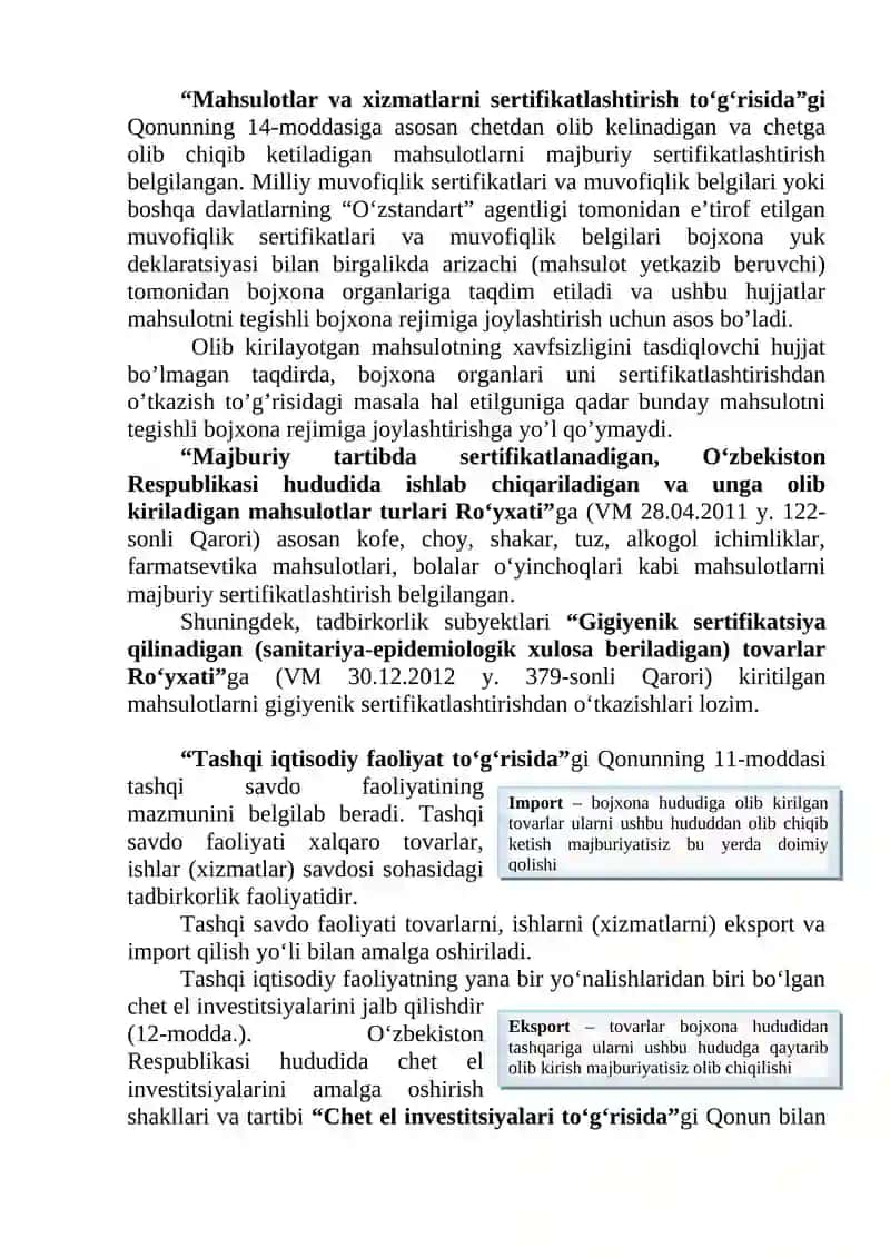 Tashqi iqtisodiy faoliyat tushunchasi va uning huquqiy asoslari 2