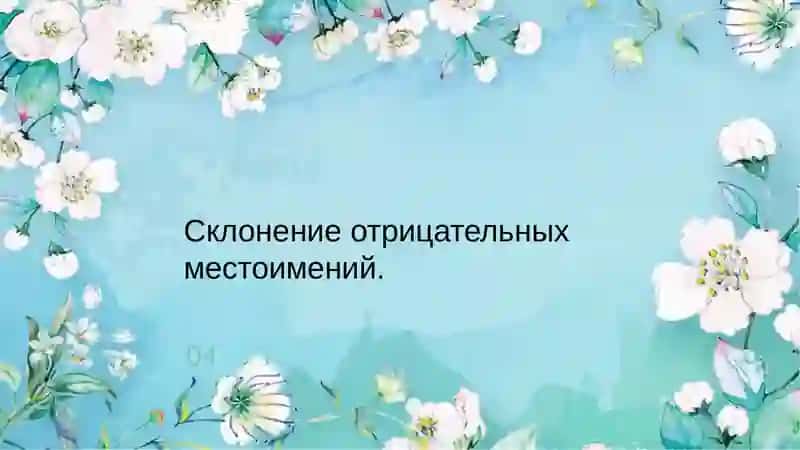 Склонение отрицательных местоимений 2