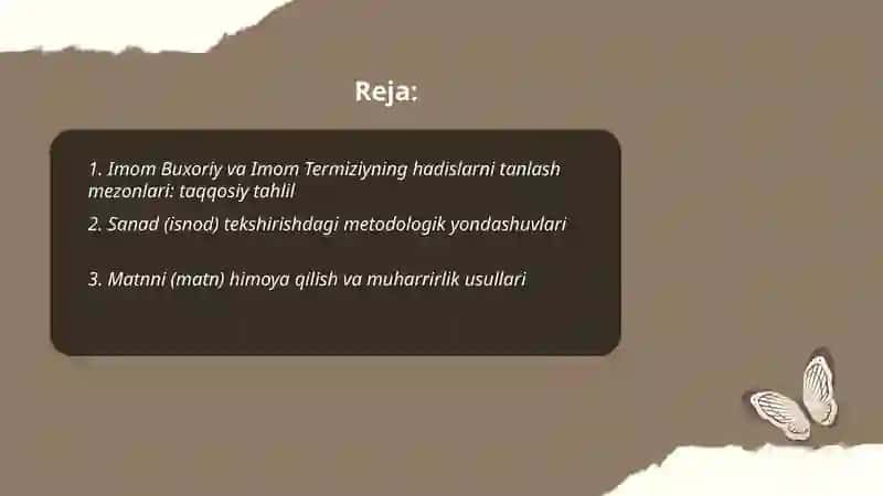 Imom Buxoriy va Imom Termiziyning hadis ilmiga qoʻshgan hissalarining qiyosiy tahlili 2