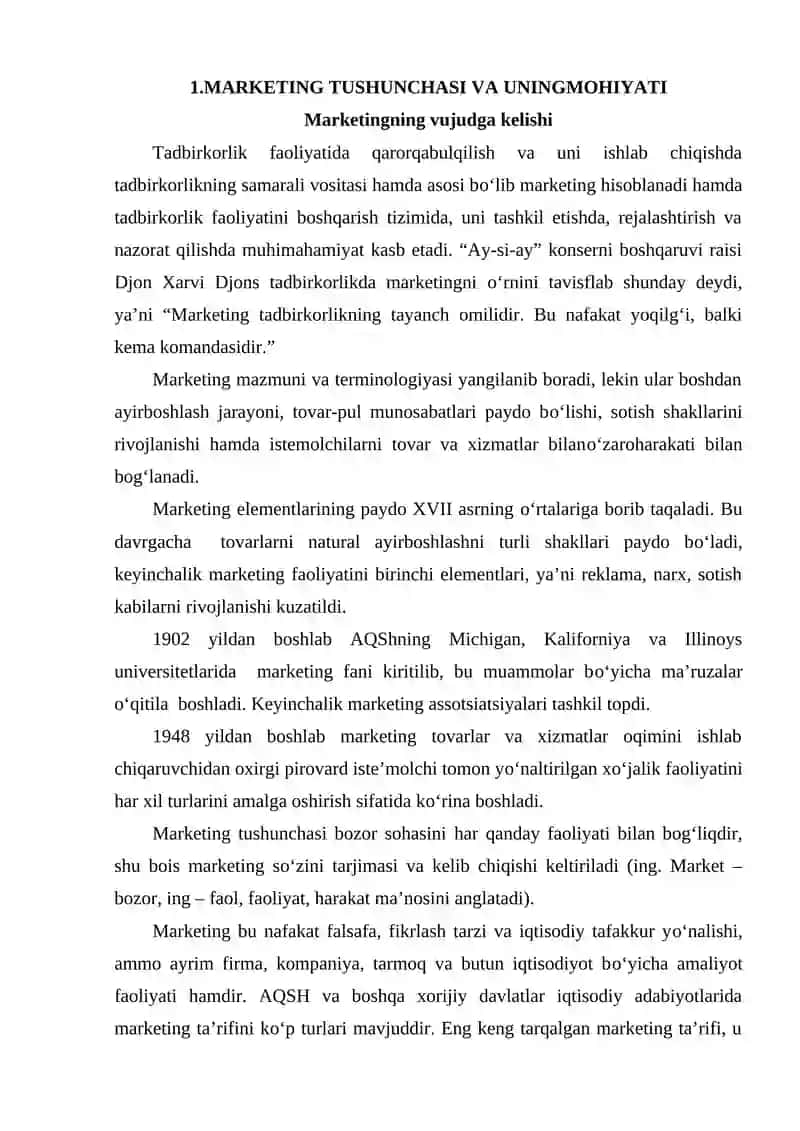 MARKETING XIZMATINI YARATISHNING XORIJIY TARTIBLARI 2