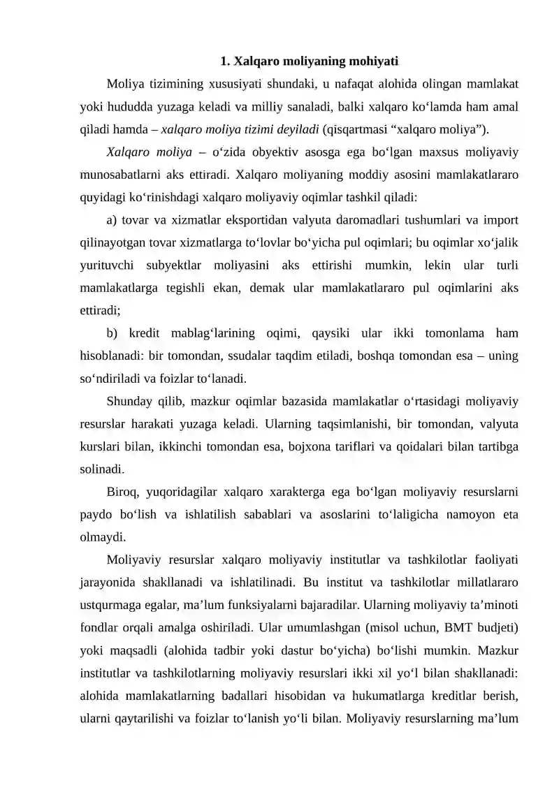 JAHON IQTISODIYOTIDA XALQARO MOLIYA INSTITUTLARI SAMARADORLIGI 2