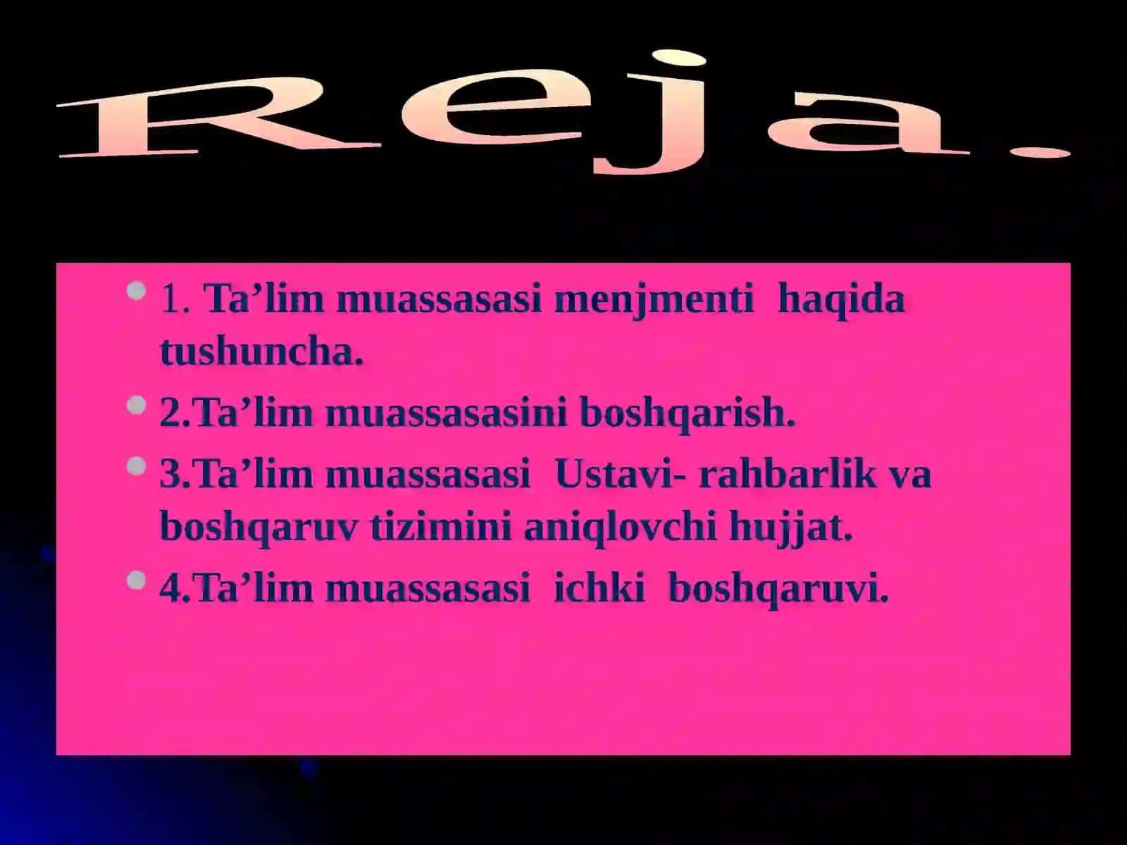Ta’lim muassasasi menejmenti 2