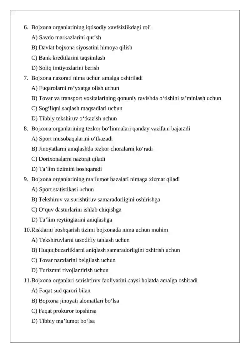 Bojxona organlarining huquqni muhofaza qilish faoliyatini amalga oshirishdagi roli 2