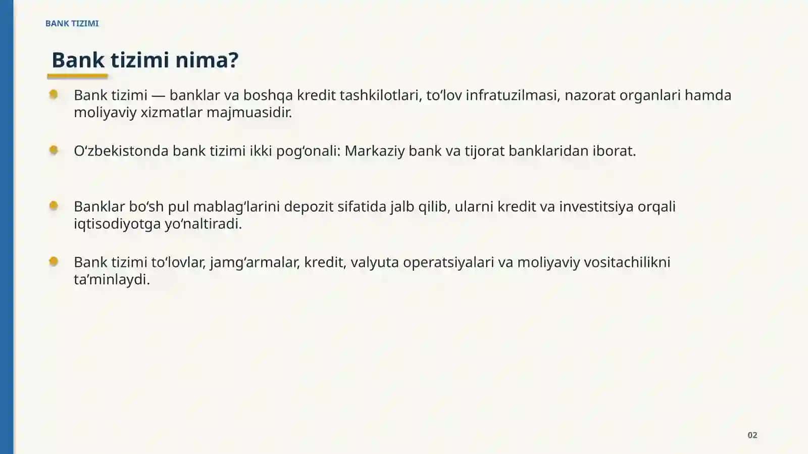 BANK TIZIMI 2