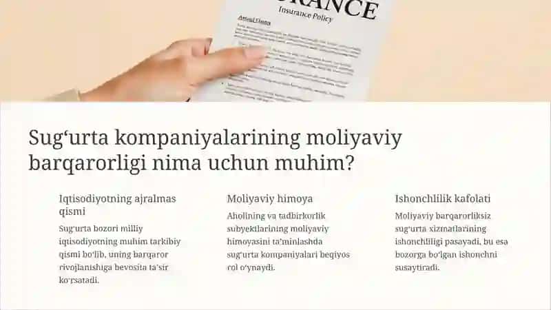 Oʻzbekistonda sugʻurta kompaniyalarining moliyaviy barqarorligini taʼminlash yoʻllari 2