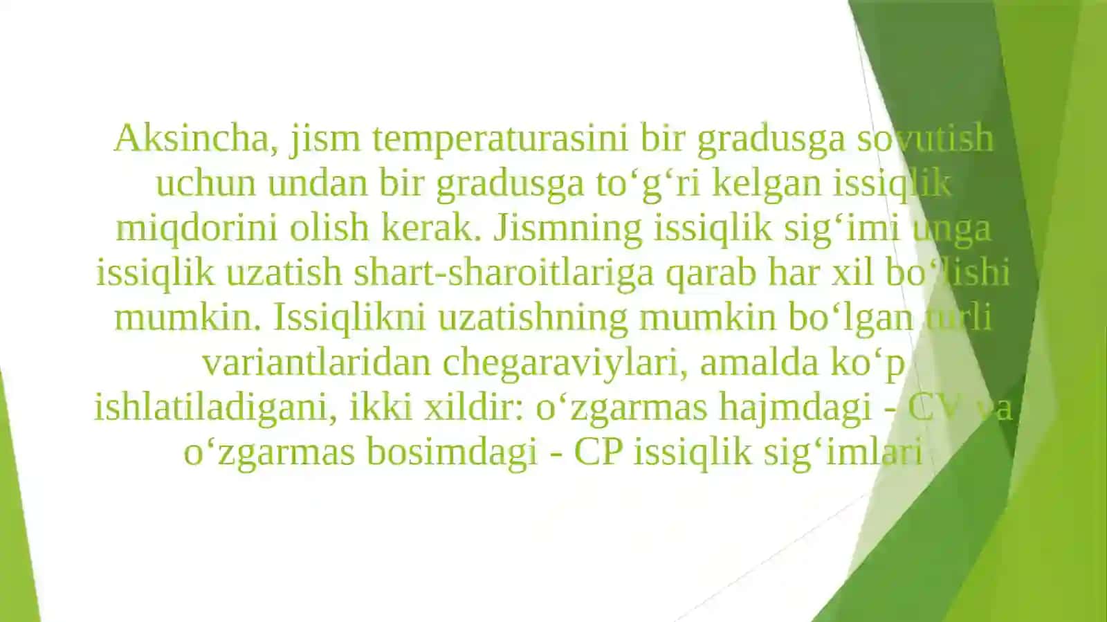 Qattiq jismlarning issiqlik sig‘imi 2